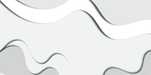 Paper cut background. White wave papercut trendy design. Vector origami waves.abstract modern white and grey shadow geometric pattern background for website banner and corporate presentation templet .