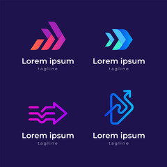 Set of abstract arrow logo collection