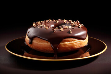 Decadent Delight: Irresistible Chocolate Donut Temptation. Ai Generative