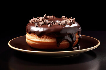 Decadent Delight: Irresistible Chocolate Donut Temptation. Ai Generative
