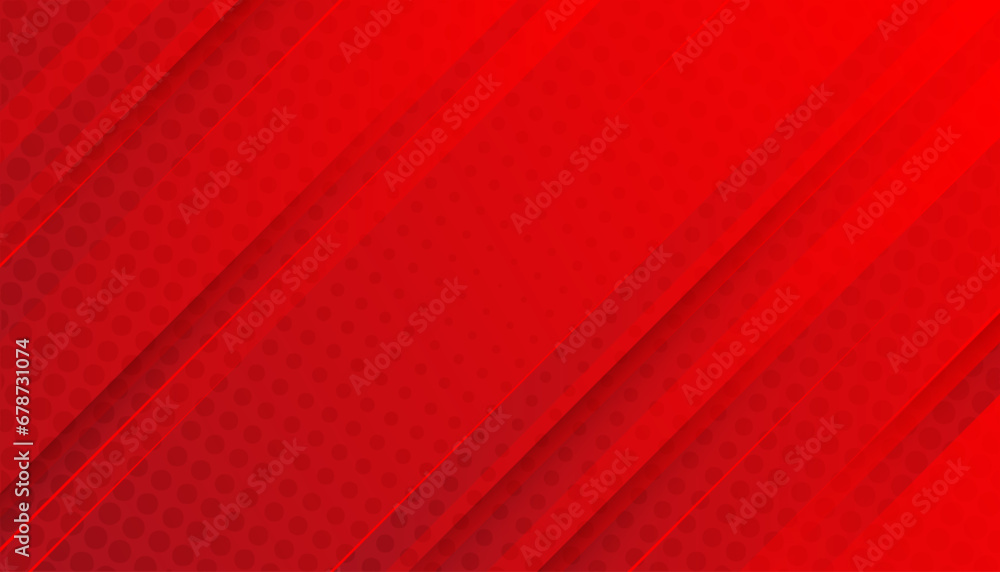 Poster red abstract technology geometric modern stripes background with halftone dot texture pattern