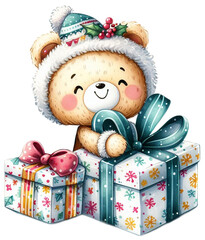 An adorable gift box isolated on white.