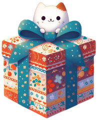 An adorable gift box isolated on white.