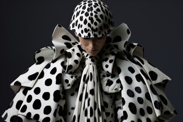 Model wearing animal print clothes with leopard spots. Generative AI