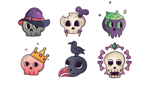Spooky Skulls Animated Characters