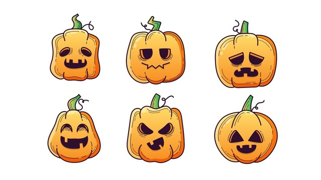 Halloween Pumpkins Jack-O-Lantern Icon Animations