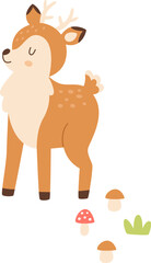 Deer And Mushrooms