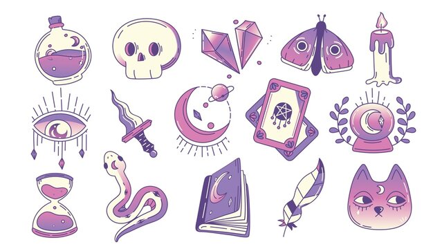 Cute Witchcraft Elements Animated Loops