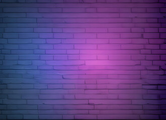 Brick background 3D with shadows neon color