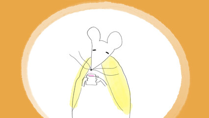 ほっこりティータイム(絵本風イラスト)