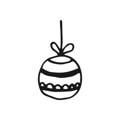 Christmas bauble. Hand drawn vector illustration.