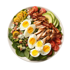 Cobb Salad,isolated on white and transparent background