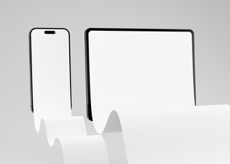 Long scroll smartphone and tablet screen, use for design presentation mockup 