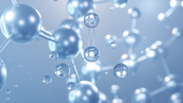 acetyl chloride molecular structure 3d, flat model, acyl chloride, structural chemical formula view from a microscope