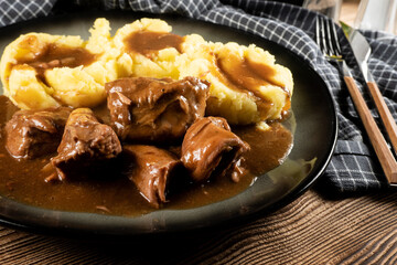 Stewed turkey meat.