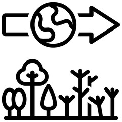 natural disaster outline style icon