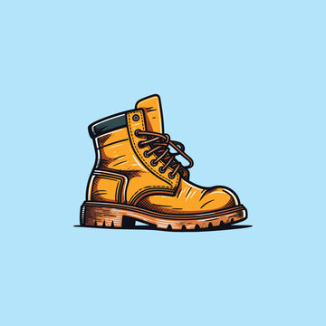 work boots vector clip art illustration
