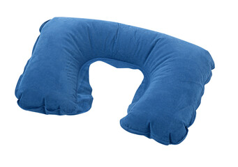 blue inflatable travel cervical pillow