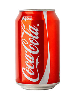 A can of Coca Cola drink isolated