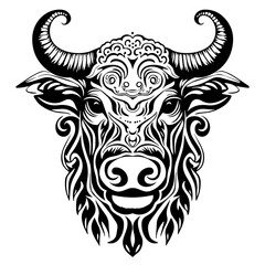 Bullish Reverie: Abstract and Artistic Bull Head Creative Art Vector - A Modernist and Avant-Garde Expression