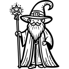 Wizard toddler icon hand drawn vector design illustration