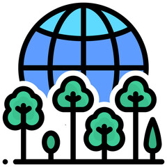 environment filled outline style icon