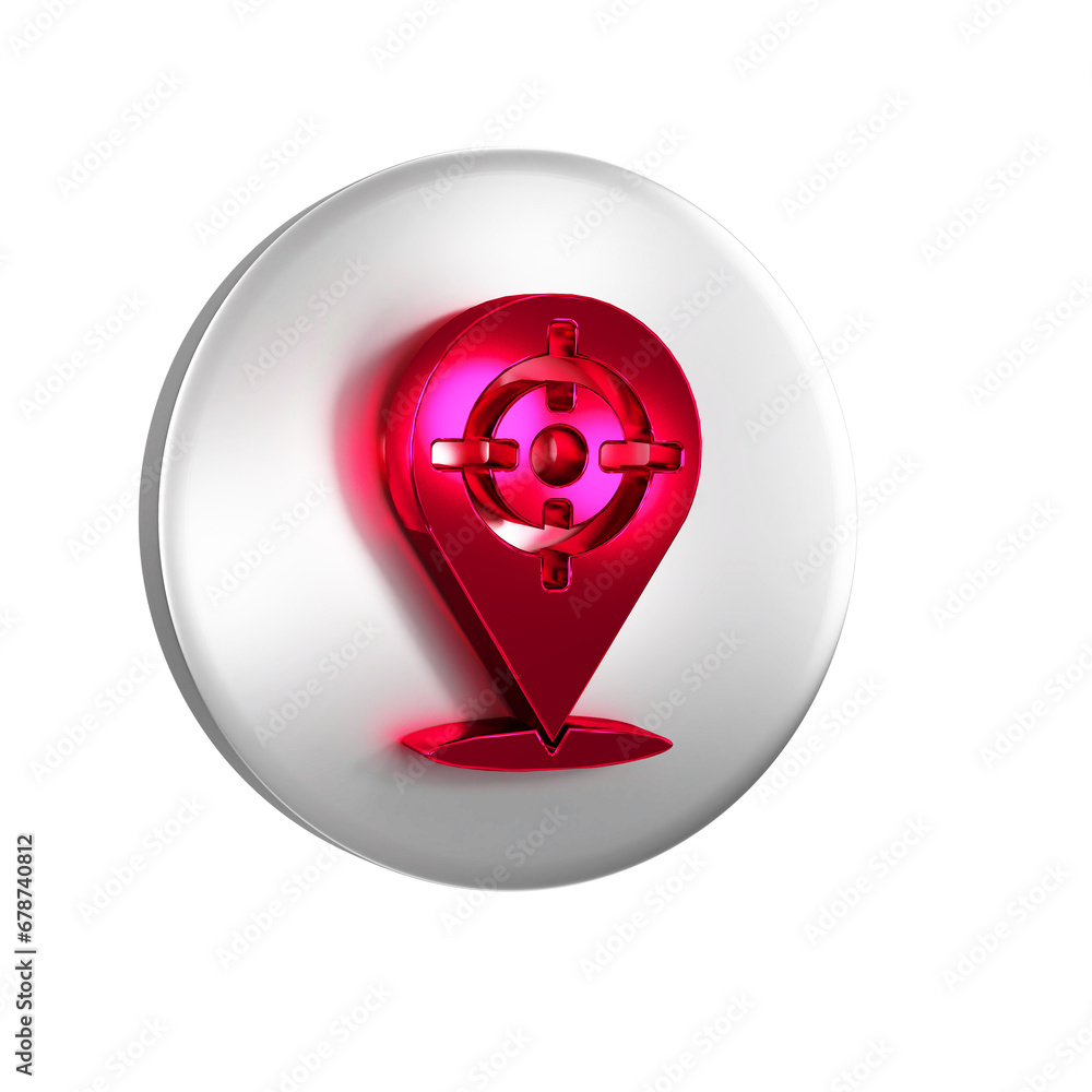 Poster red target sport icon isolated on transparent background. clean target with numbers for shooting ran