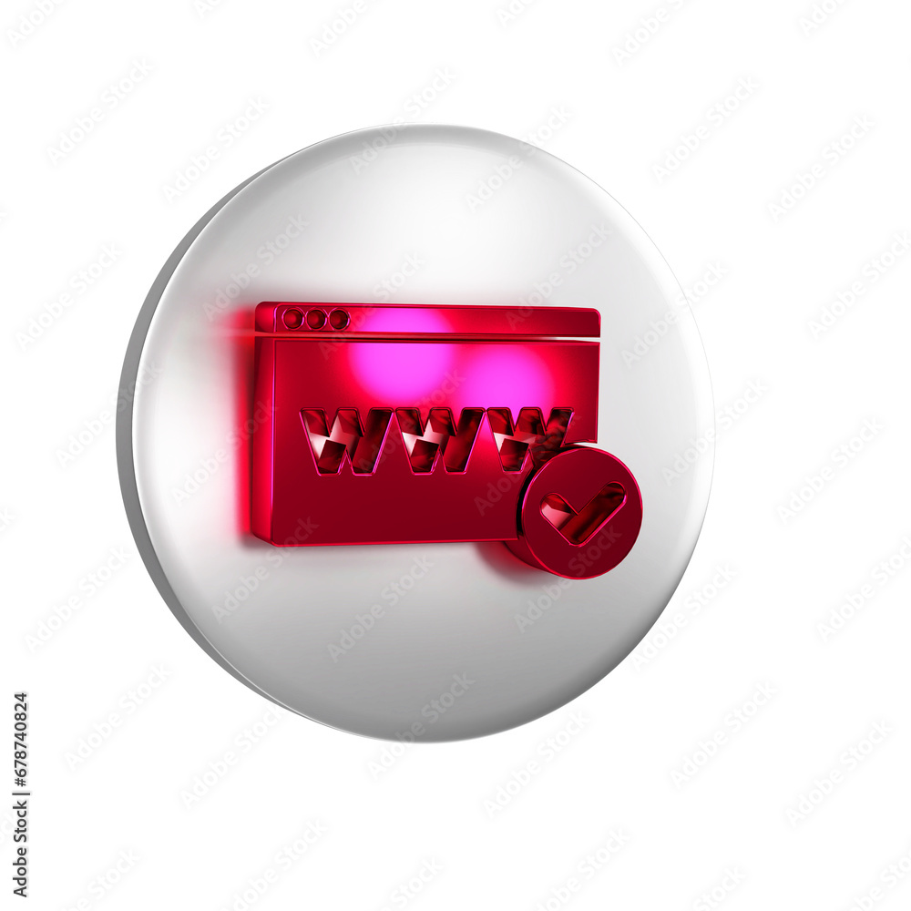 Poster red website template icon isolated on transparent background. internet communication protocol. silve