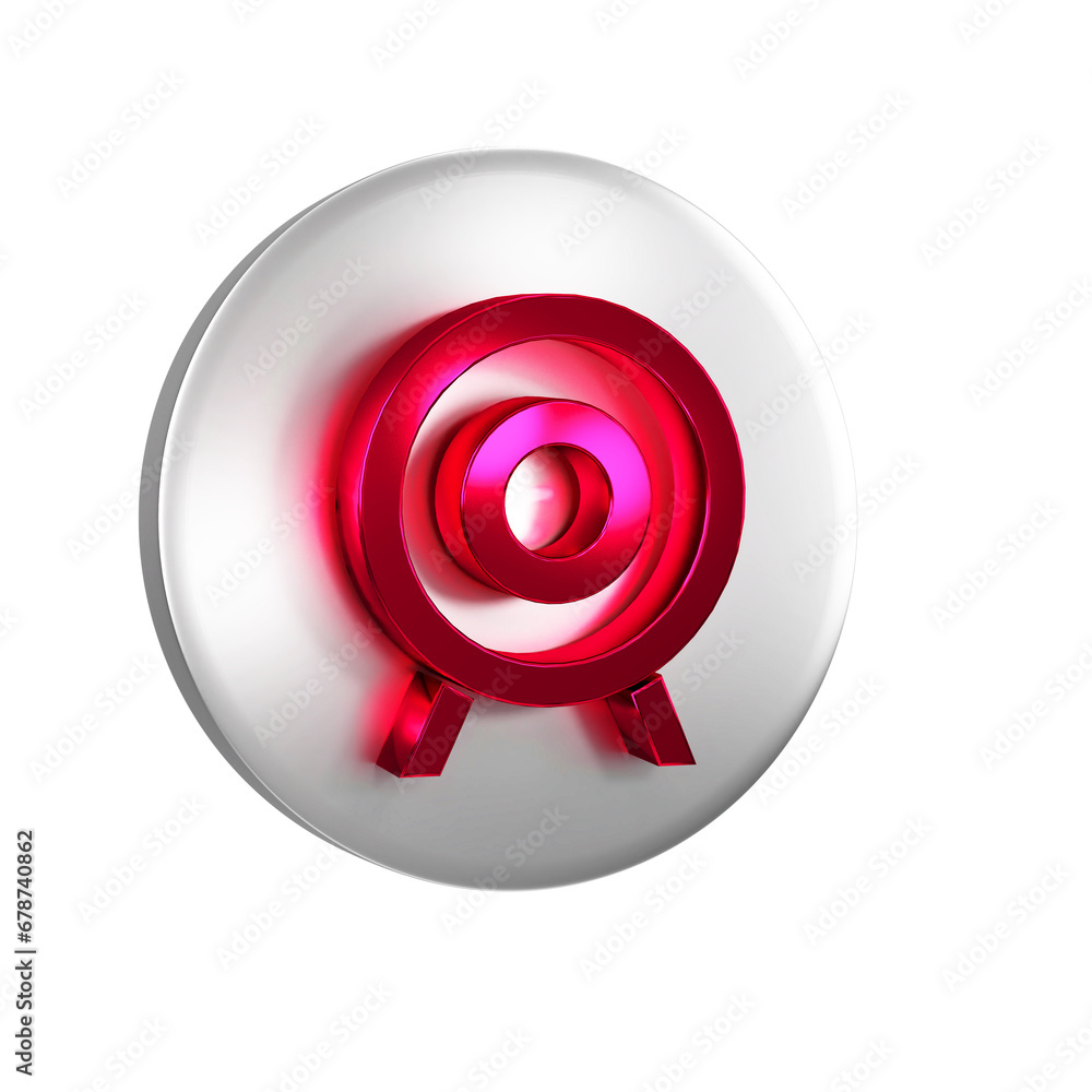Poster red target sport icon isolated on transparent background. clean target with numbers for shooting ran