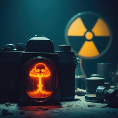 Radioactive background  Save Planet. environmental problems background image