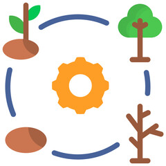 life cycle flat style icon