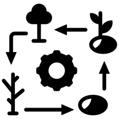 life cycle glyph style icon