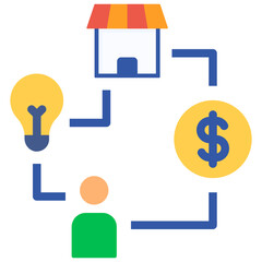 business planning flat style icon