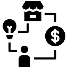 business planning glyph style icon