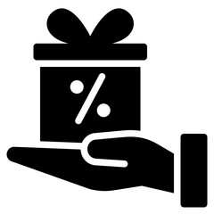 gift voucher glyph style icon