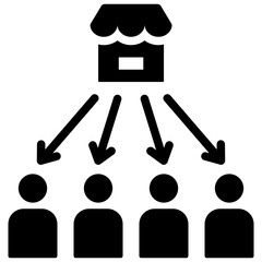 division of labor glyph style icon