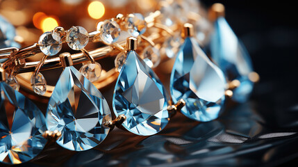 Chrystal chandelier close-up. Glamour background with copy space