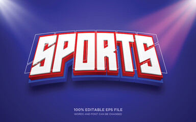 Sport 3D editable text style effect	
