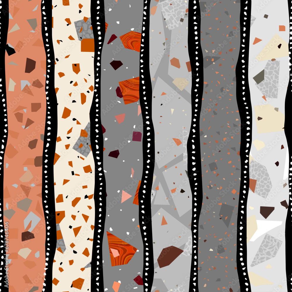 Aufkleber seamless ceramic tile floor pattern. terrazzo style tile background. vector pattern.