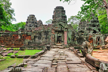 Fototapeta premium Banteay Kdei - 13th century monastic buddhist temple built by Jayavarman VII at Siem Reap, Cambodia, Asia