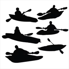 Foto op Canvas kayaking vector bundle kayak, sport, vector, silhouette, boat, © LUTFAAKTERDESIGNAR
