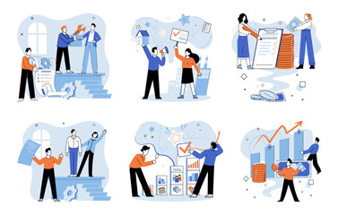 Working together. Vector illustration. Continuous professional development enhances individual and collective creativity A supportive community fosters collaboration and knowledge sharing Coworking