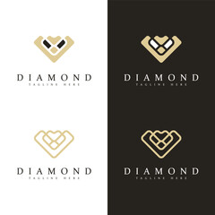 Set of elegant diamond logo design