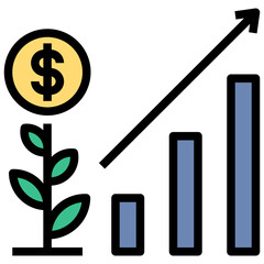 investment filled outline style icon