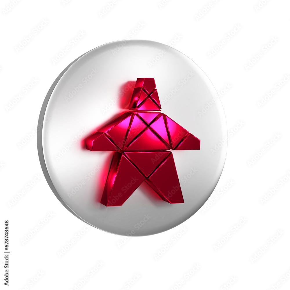 Poster red electric tower used to support an overhead power line icon isolated on transparent background. h