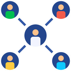 connection people flat style icon