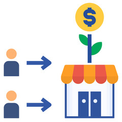 employee efficiency flat style icon