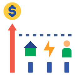 inflation flat style icon