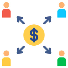 income distribution flat style icon