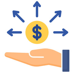 income distribution flat style icon